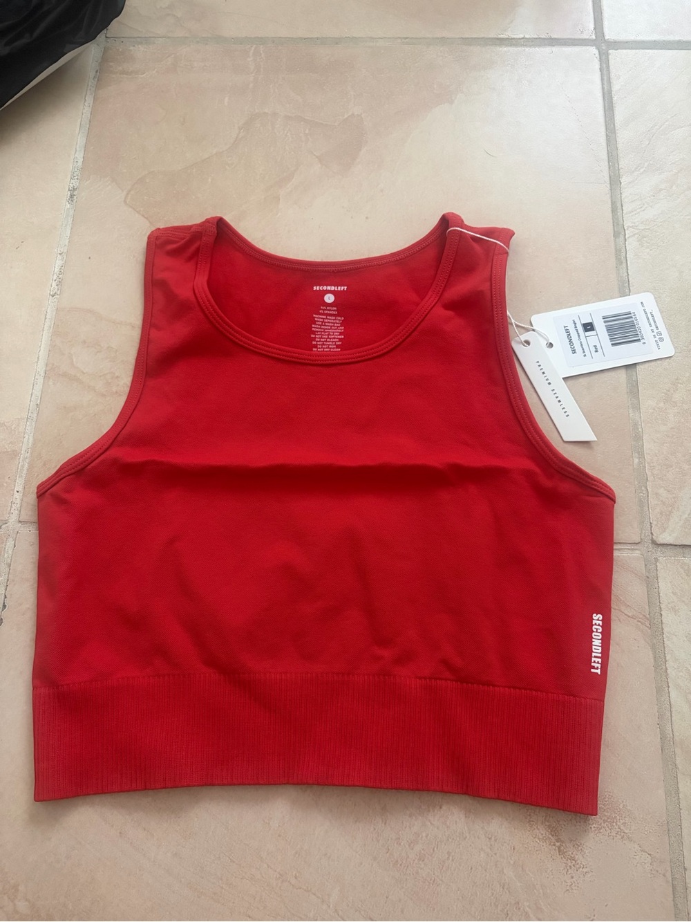 Seamless Red Crop Tank Top by